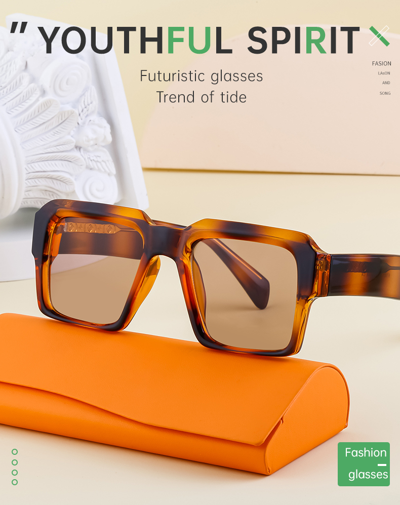 Casual Retro Solid Color Pc Square Full Frame Glasses display picture 8