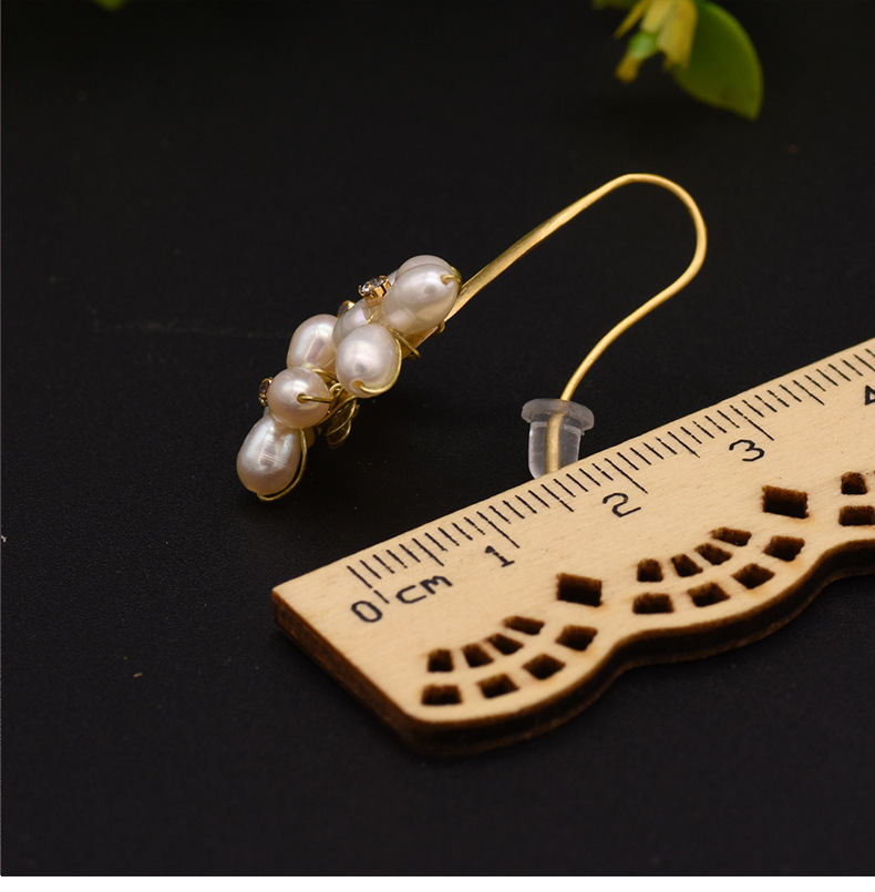 1 Pair Casual Flower Plating Inlay Freshwater Pearl Copper Zircon 18k Gold Plated Drop Earrings display picture 2