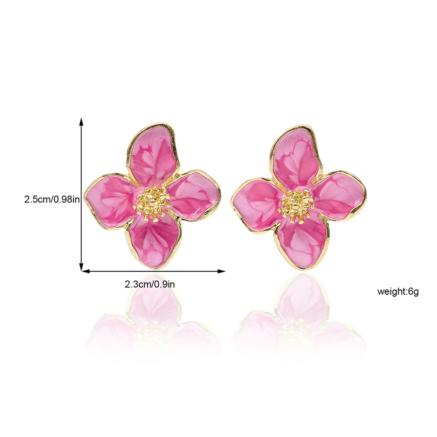 1 Pair Luxurious Sweet Artistic Petal Enamel Alloy Ear Studs display picture 6