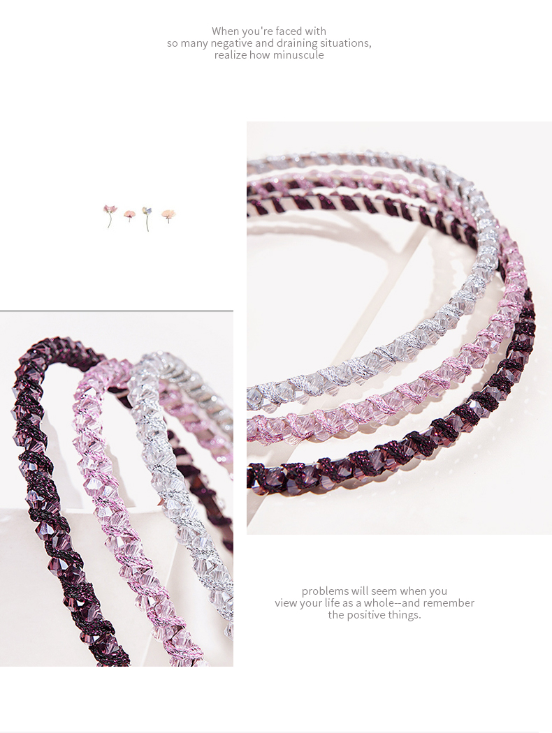 Shiny Solid Color Alloy Rhinestone Beaded Hair Band display picture 2