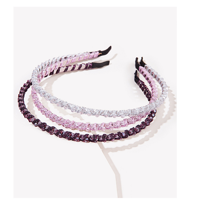 Shiny Solid Color Alloy Rhinestone Beaded Hair Band display picture 3