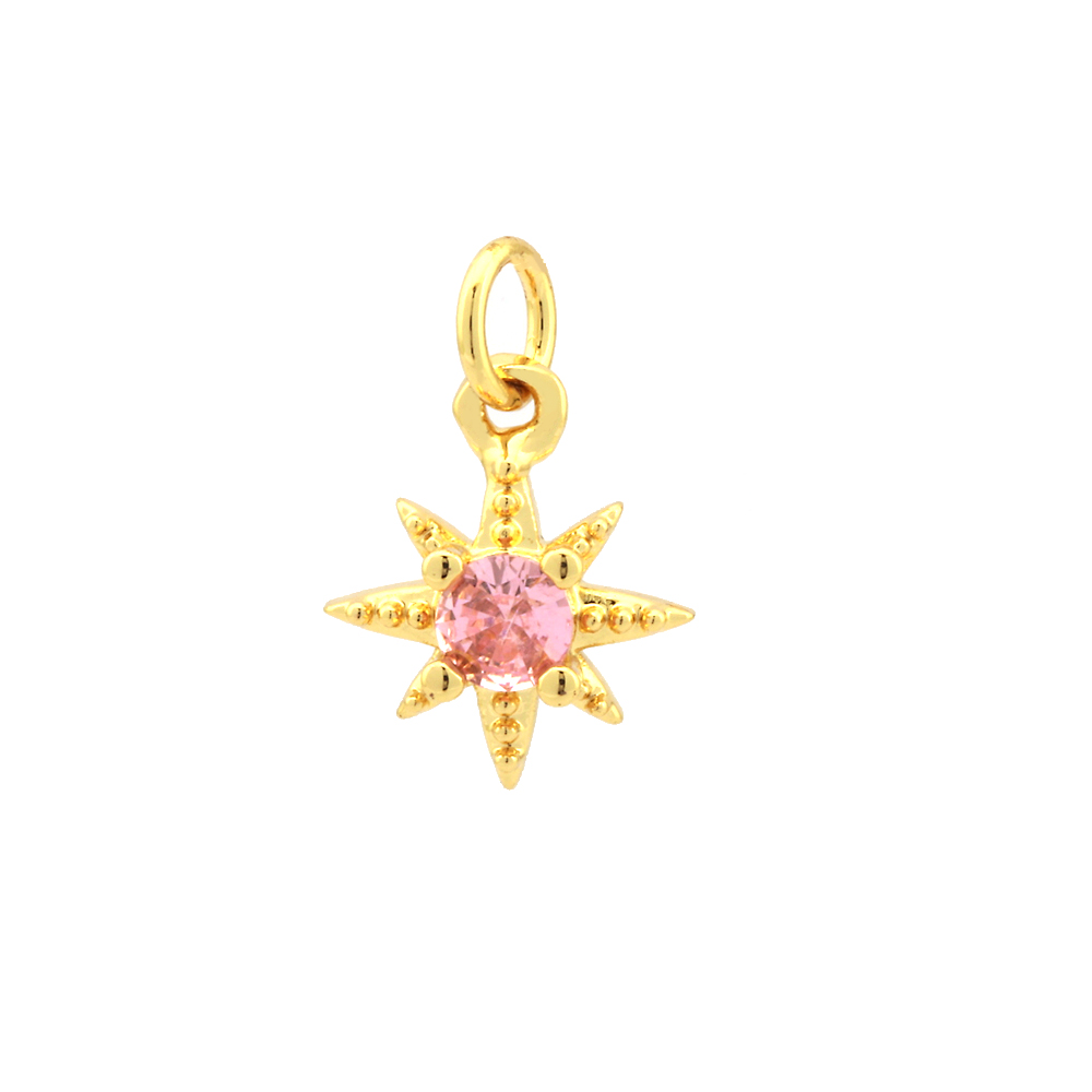 Simple Style Shiny Star Copper Plating Inlay Zircon 18k Gold Plated Charms display picture 5