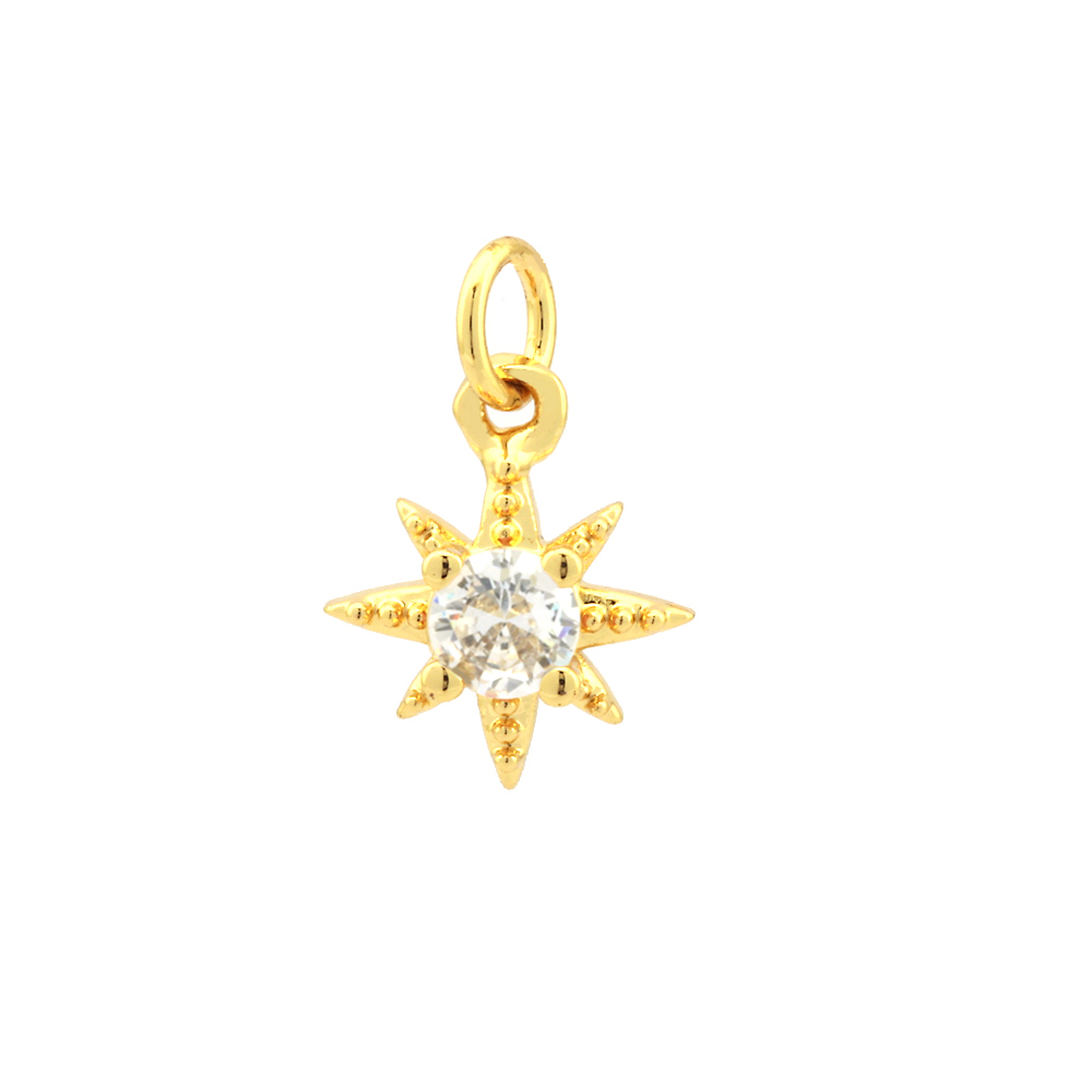 Simple Style Shiny Star Copper Plating Inlay Zircon 18k Gold Plated Charms display picture 4