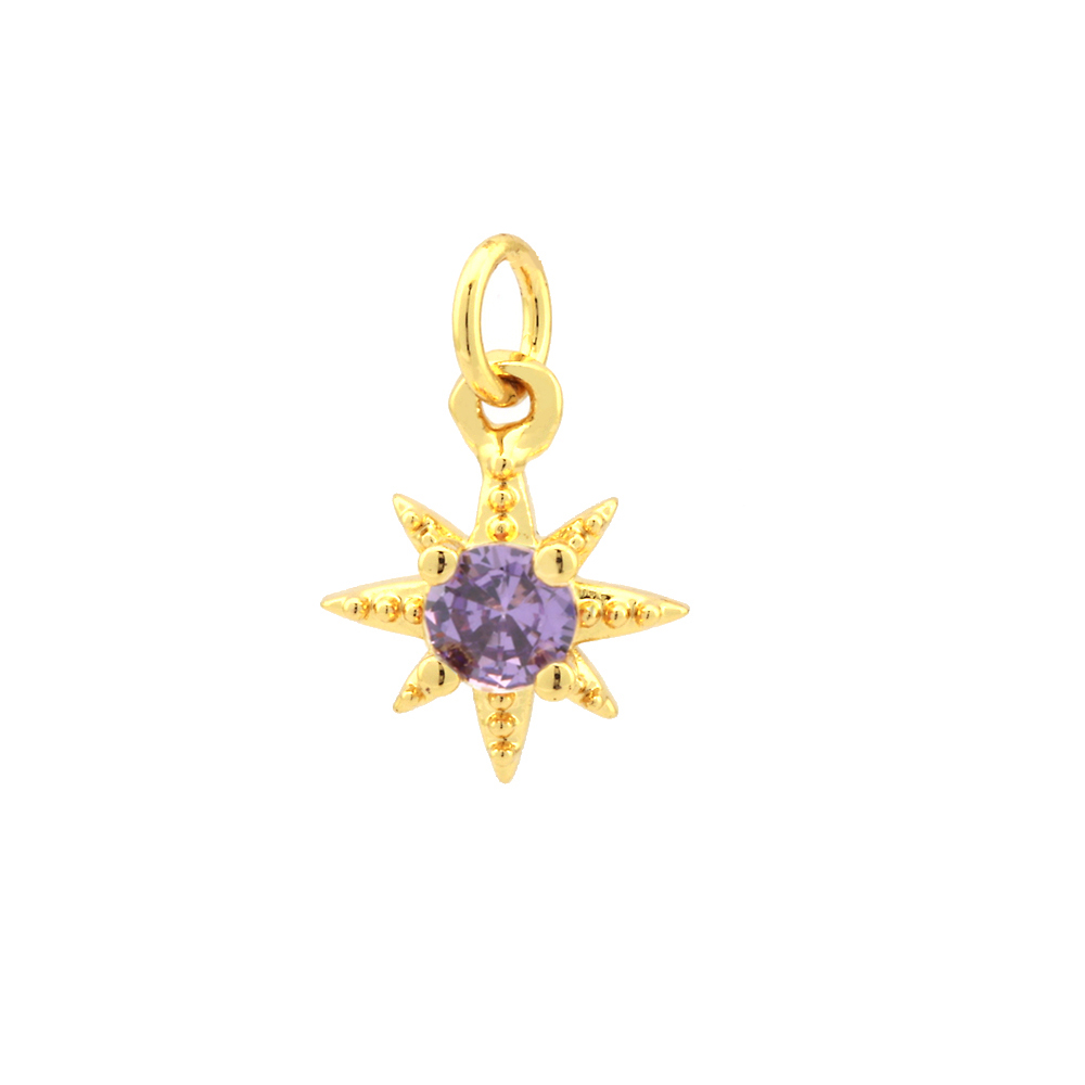 Simple Style Shiny Star Copper Plating Inlay Zircon 18k Gold Plated Charms display picture 9