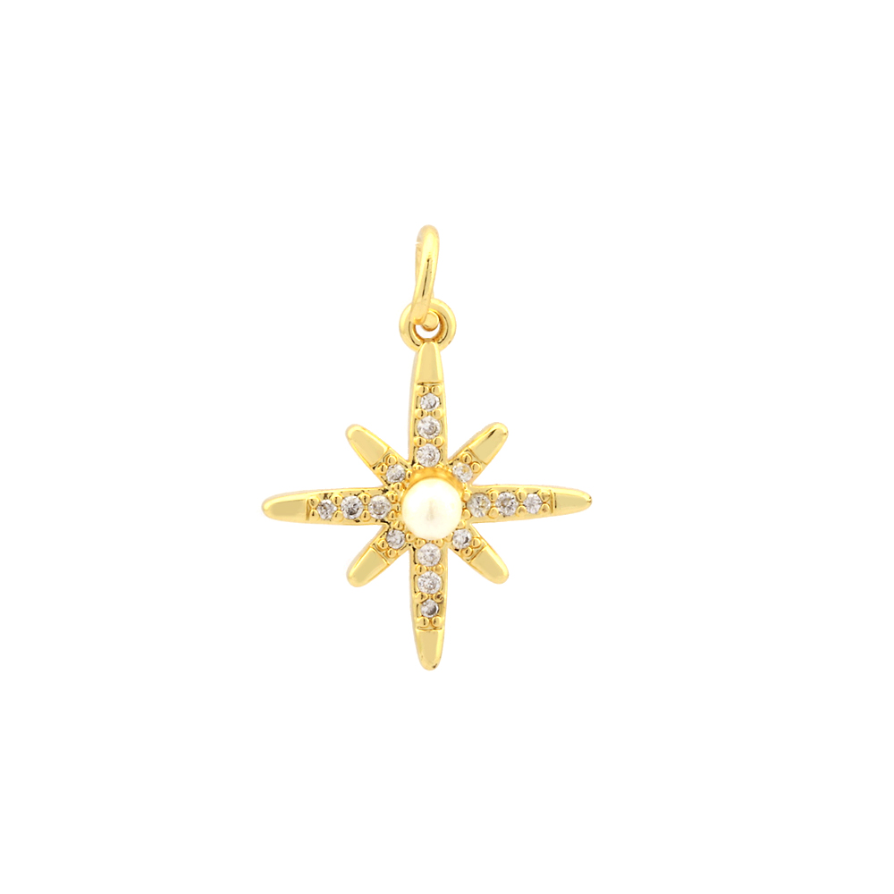 Simple Style Shiny Star Copper Plating Inlay Zircon 18k Gold Plated Charms display picture 12