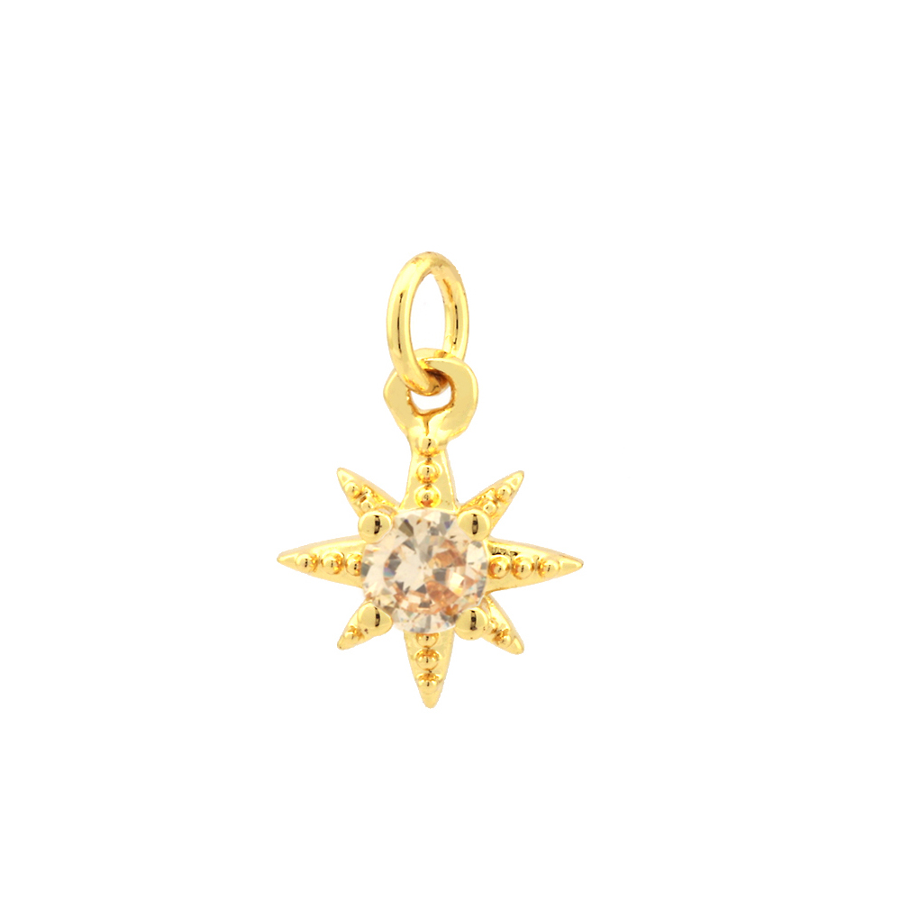 Simple Style Shiny Star Copper Plating Inlay Zircon 18k Gold Plated Charms display picture 11