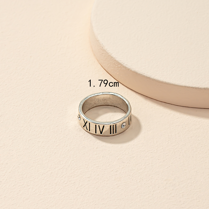Basic Simple Style Roman Numeral Alloy Plating White Gold Plated Unisex Rings display picture 4