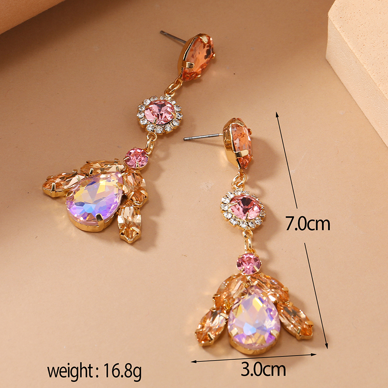 Wholesale Jewelry Lady Geometric Alloy Artificial Diamond Inlay Drop Earrings display picture 6