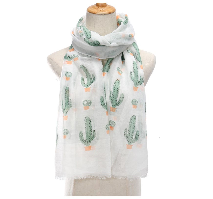 Women's Streetwear Cactus Polyester Printing Scarf display picture 1