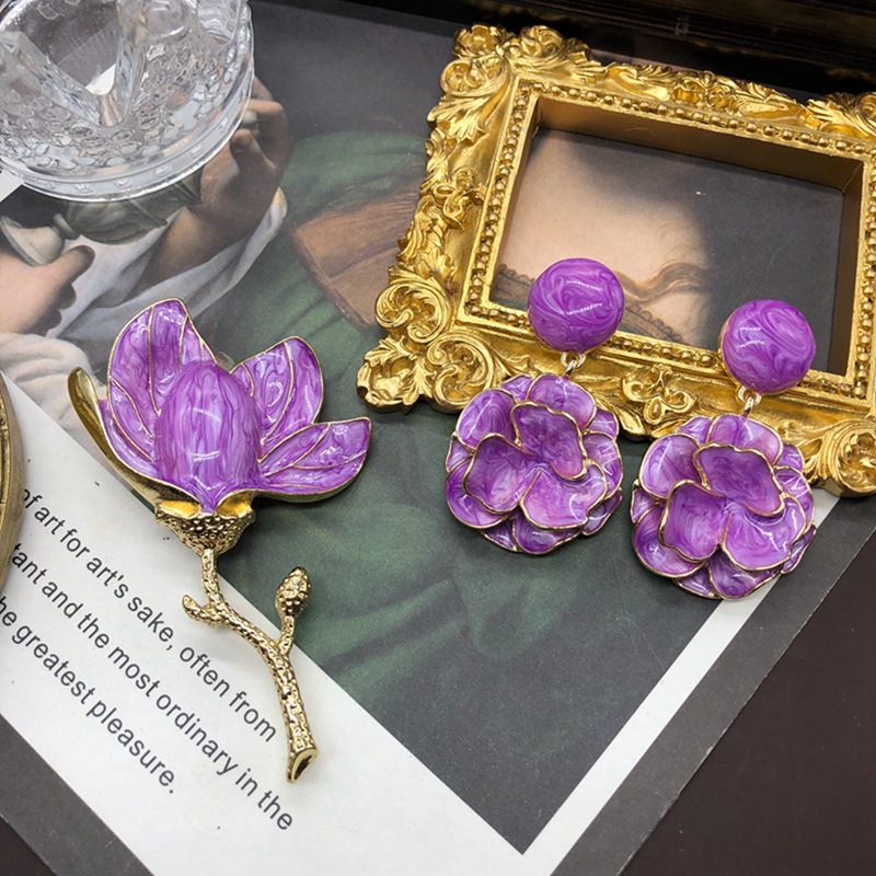Elegant Retro Luxurious Flower Alloy Wholesale Earrings Brooches display picture 3