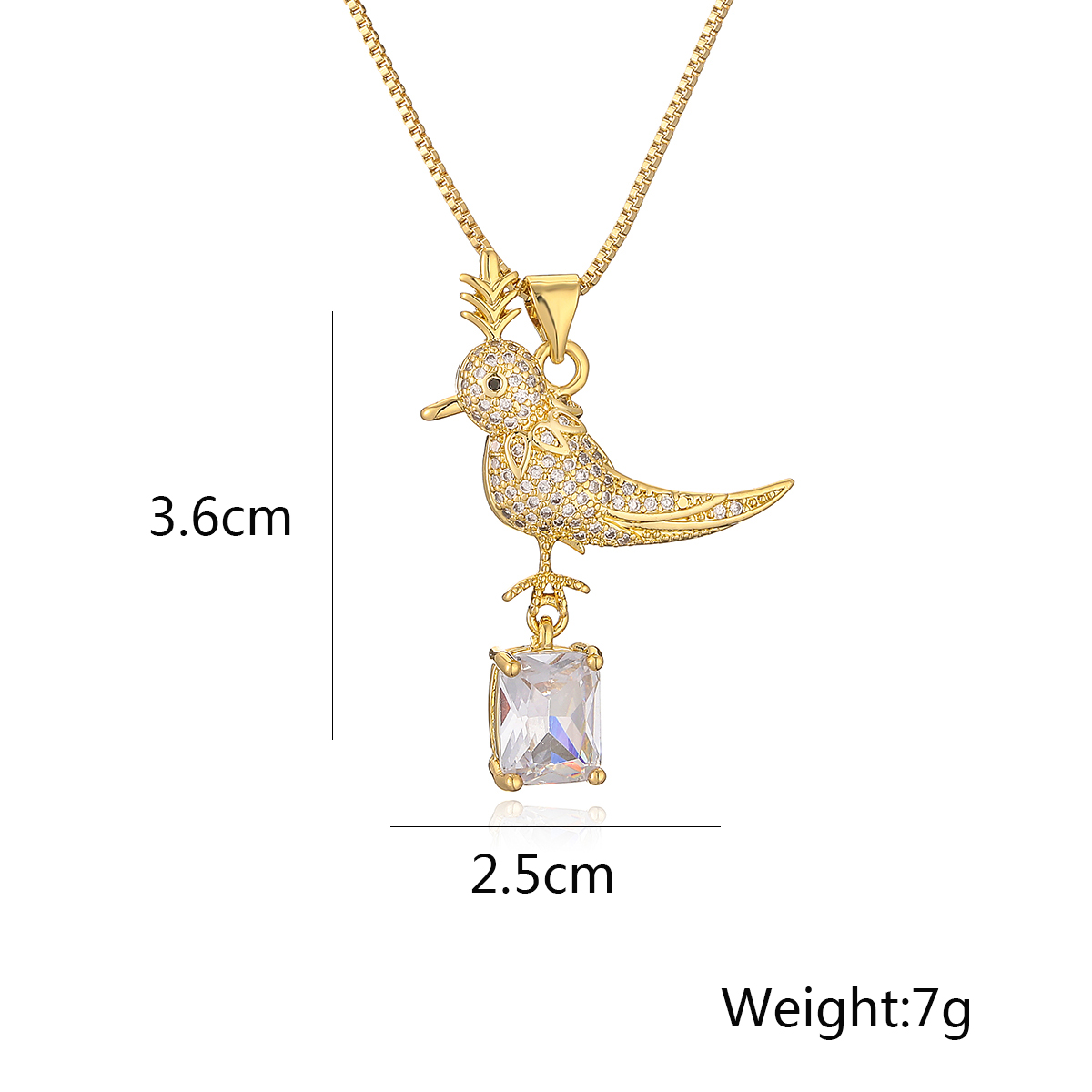 Simple Style Commute Bird Copper Plating Inlay Zircon 18k Gold Plated Pendant Necklace display picture 1