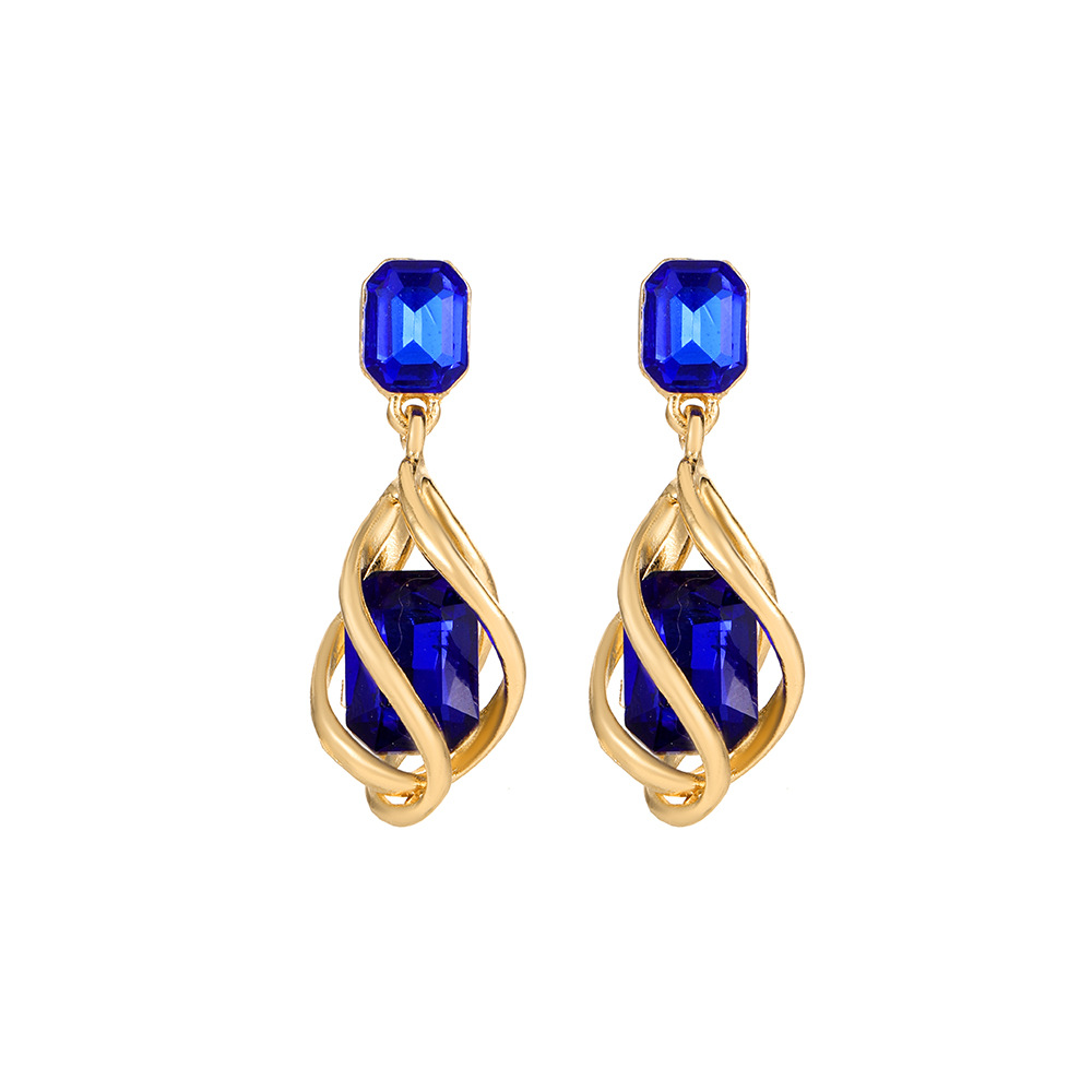 1 Pair Basic Square Inlay Alloy Zircon Drop Earrings display picture 19