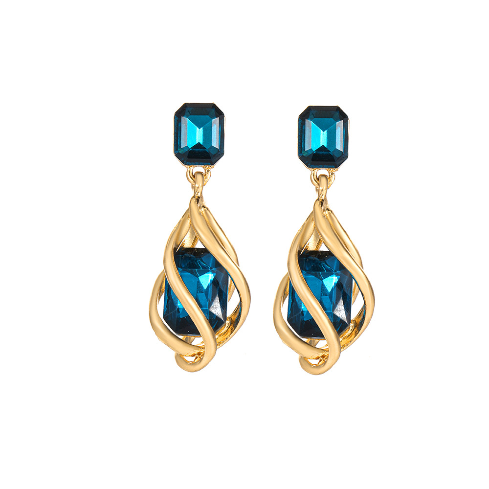 1 Pair Basic Square Inlay Alloy Zircon Drop Earrings display picture 20