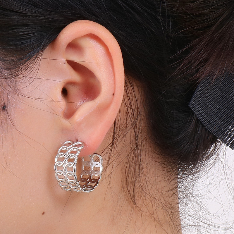 1 Pair Bridal Shiny C Shape Plating Stainless Steel 18K Gold Plated Ear Studs display picture 15