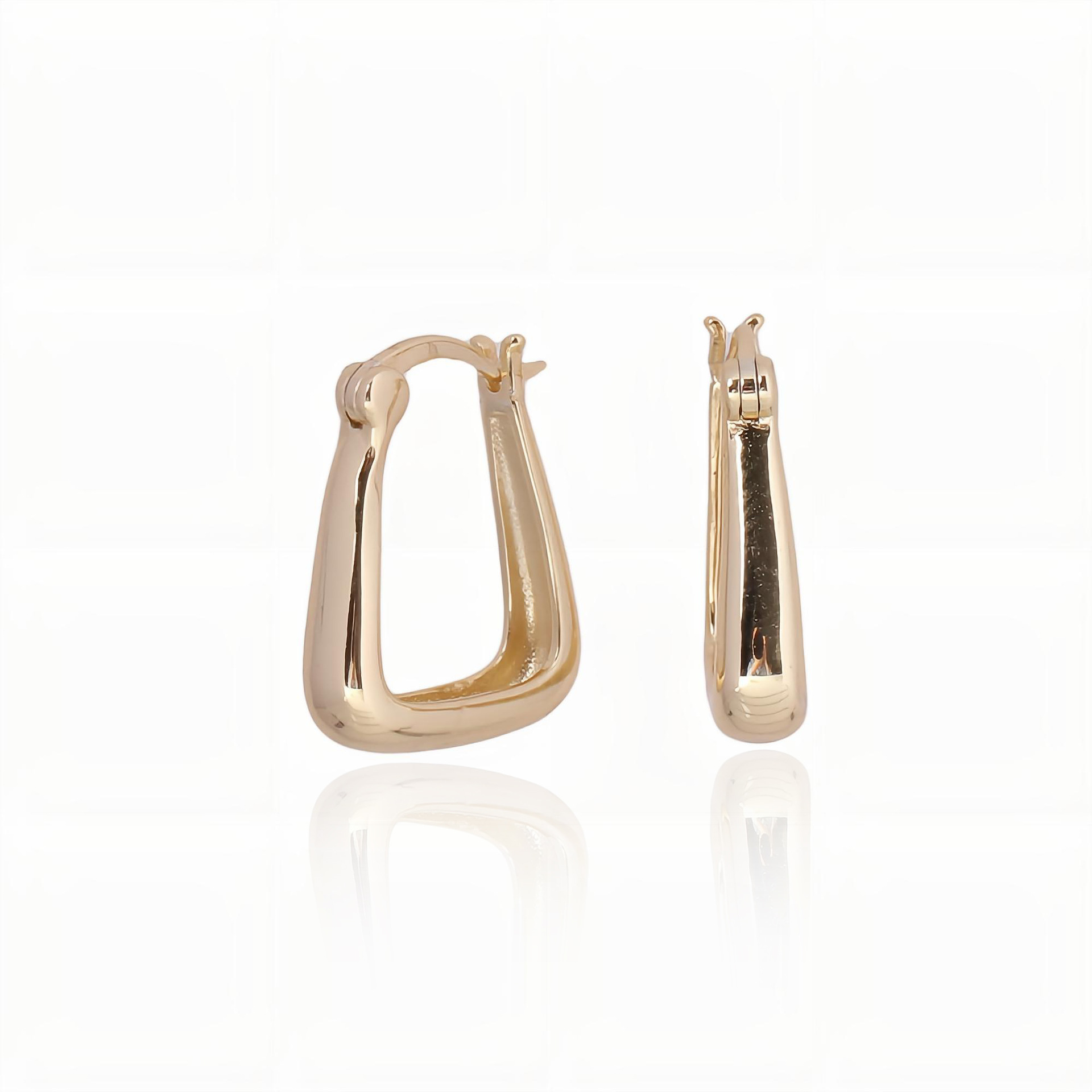 1 Pair Simple Style U Shape Plating Sterling Silver White Gold Plated Gold Plated Earrings display picture 1
