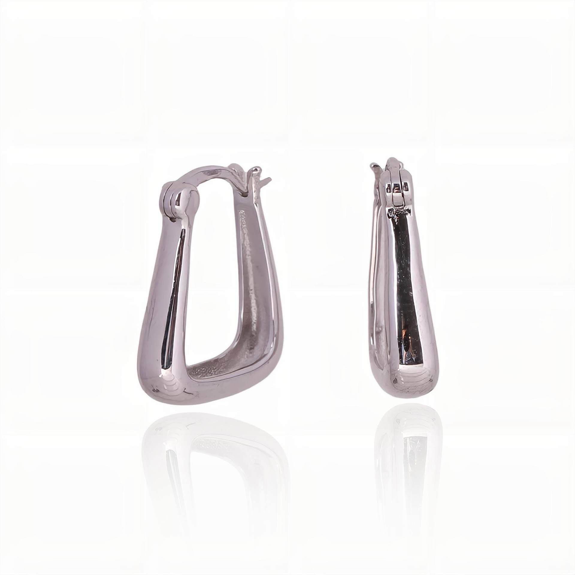1 Pair Simple Style U Shape Plating Sterling Silver White Gold Plated Gold Plated Earrings display picture 2