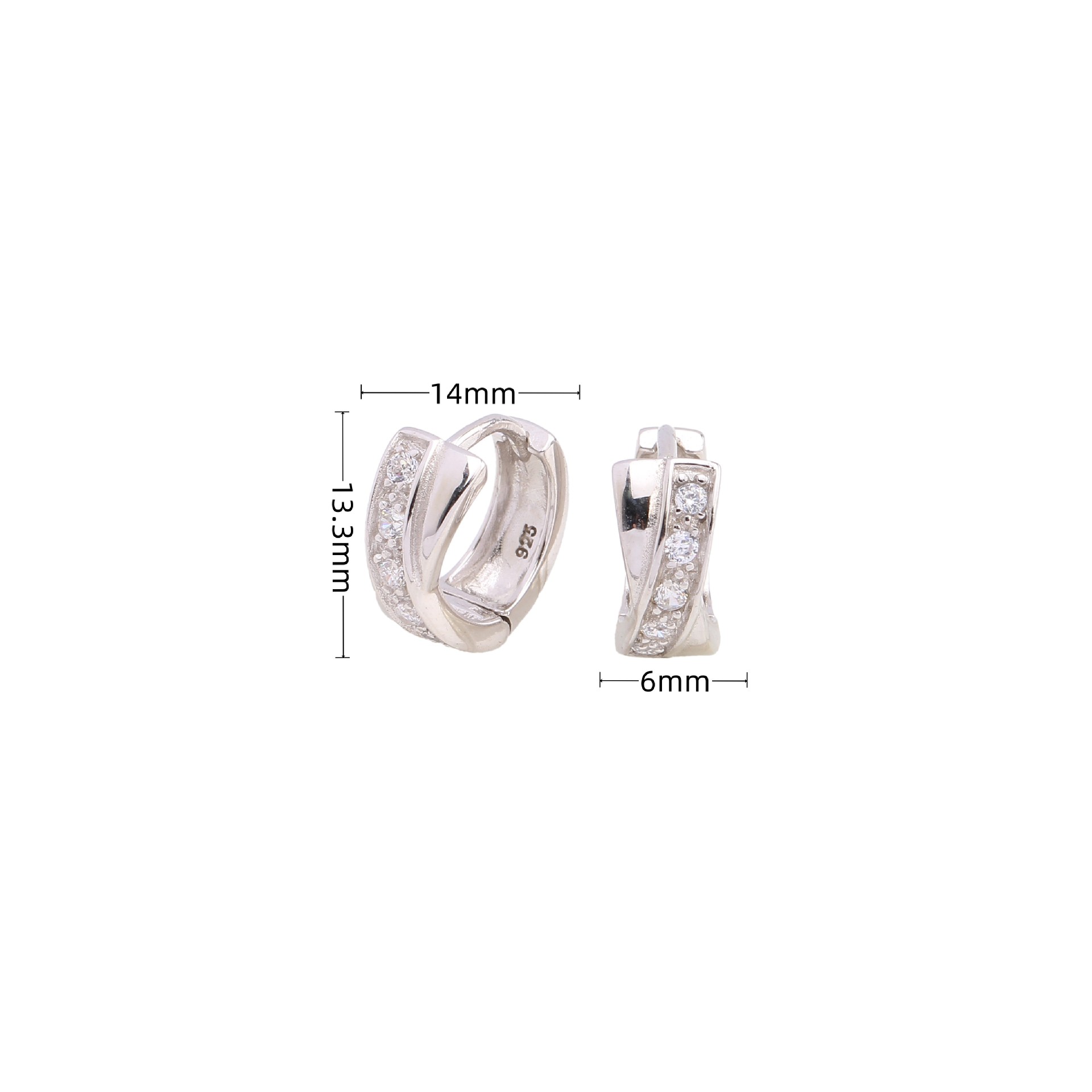1 Pair Simple Style Circle Plating Inlay Sterling Silver Zircon White Gold Plated Gold Plated Earrings display picture 4