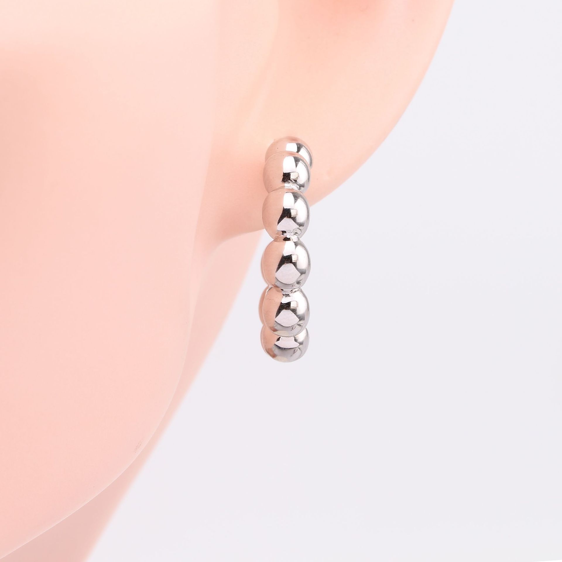 1 Pair Casual Simple Style C Shape Plating Sterling Silver White Gold Plated Gold Plated Ear Studs display picture 6