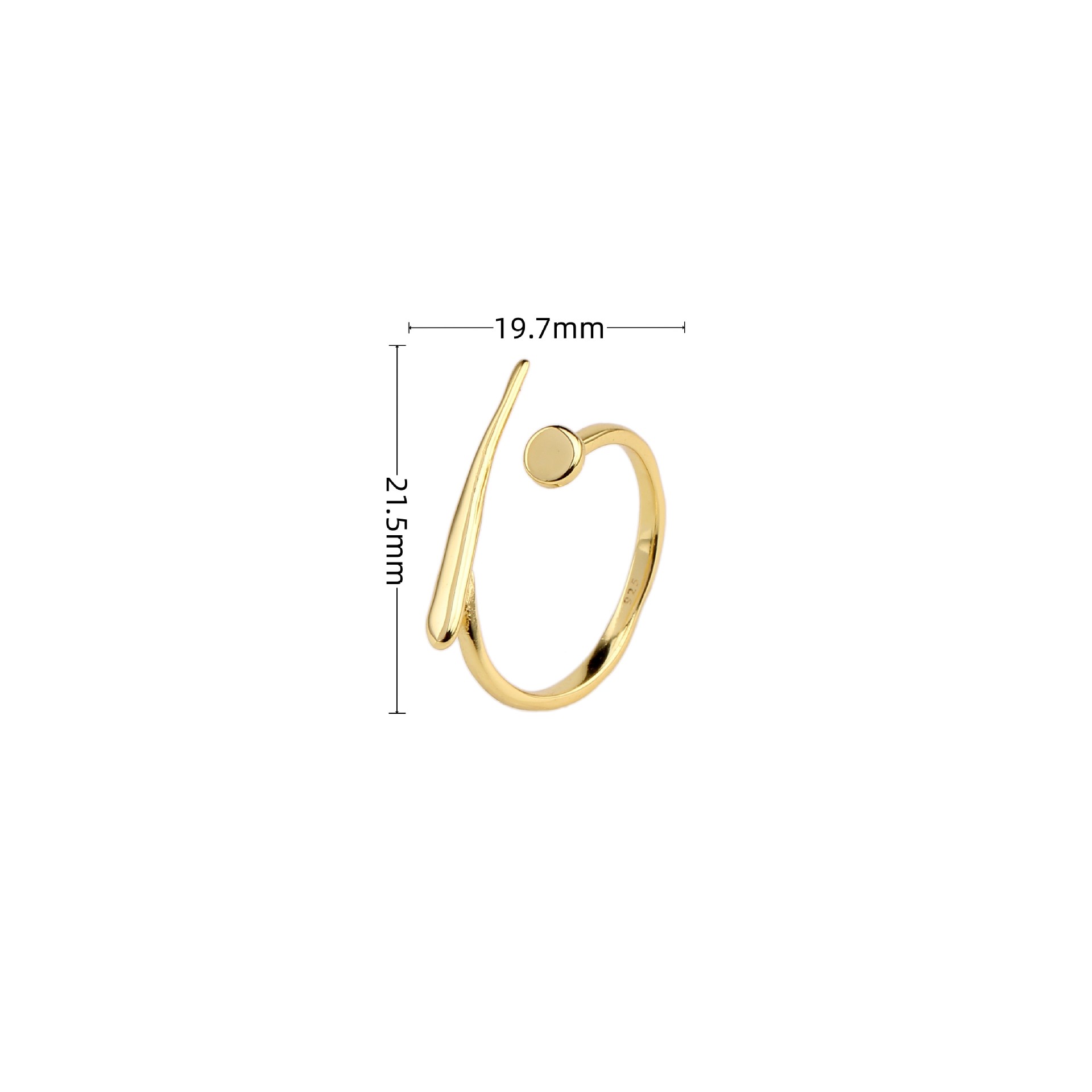 Simple Style Solid Color Sterling Silver Plating Open Rings display picture 2