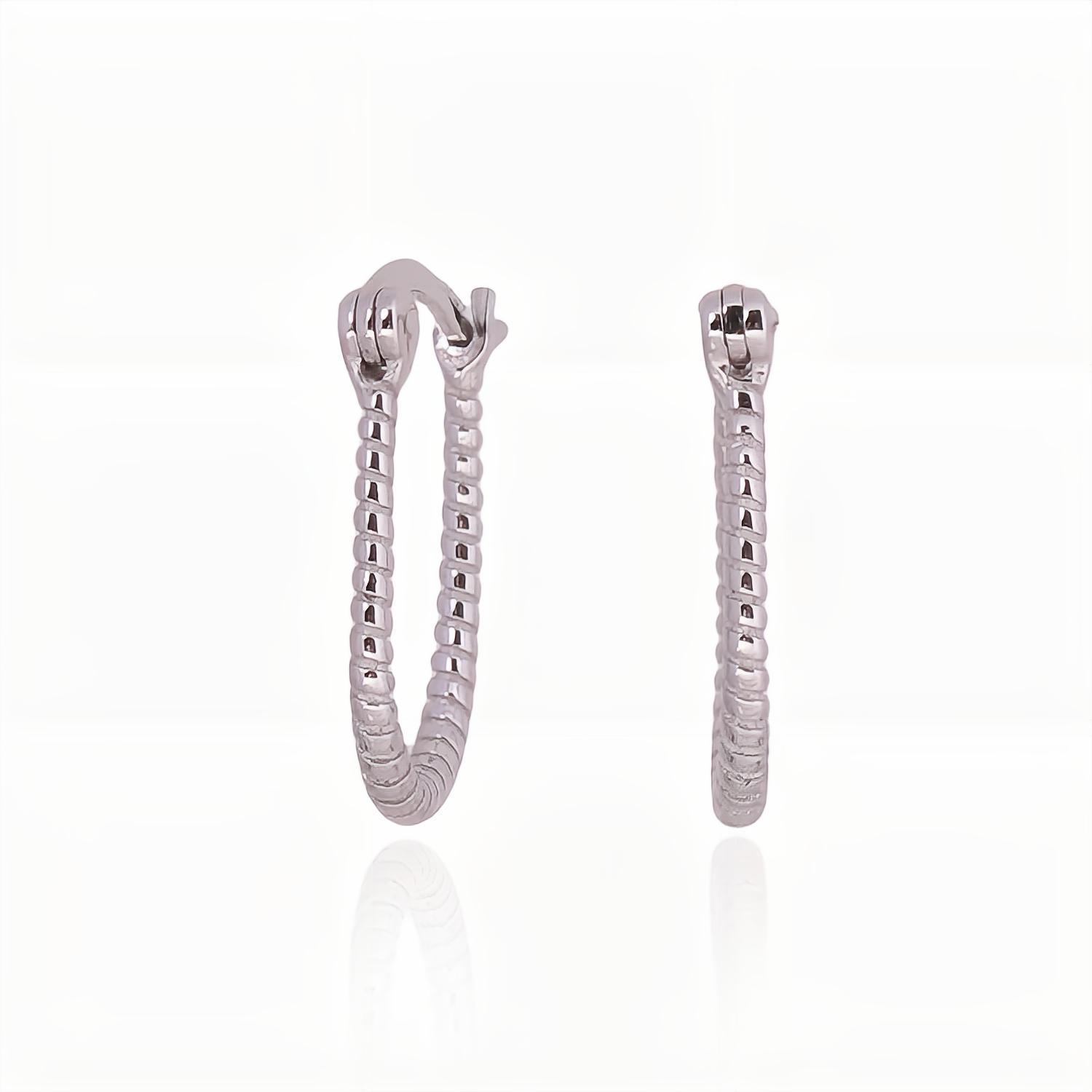 1 Pair Simple Style Waves Solid Color Plating Sterling Silver White Gold Plated Gold Plated Earrings display picture 1