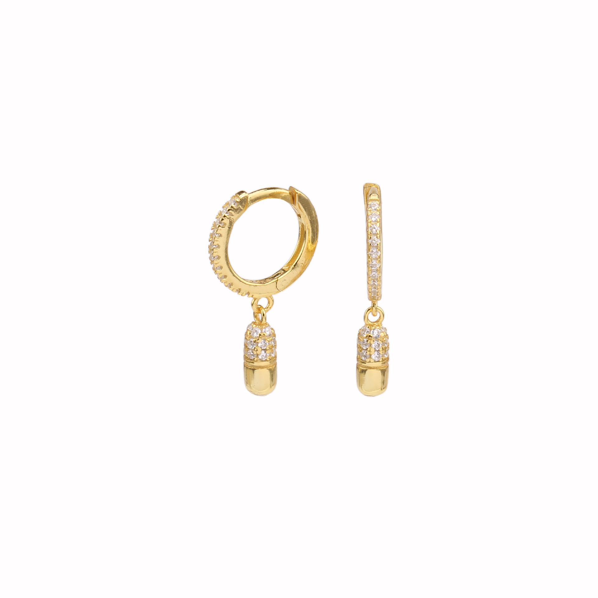 1 Paar Elegant Basic Geometrisch Überzug Inlay Sterling Silber Zirkon Weißgold Plattiert Vergoldet Ohrringe display picture 1