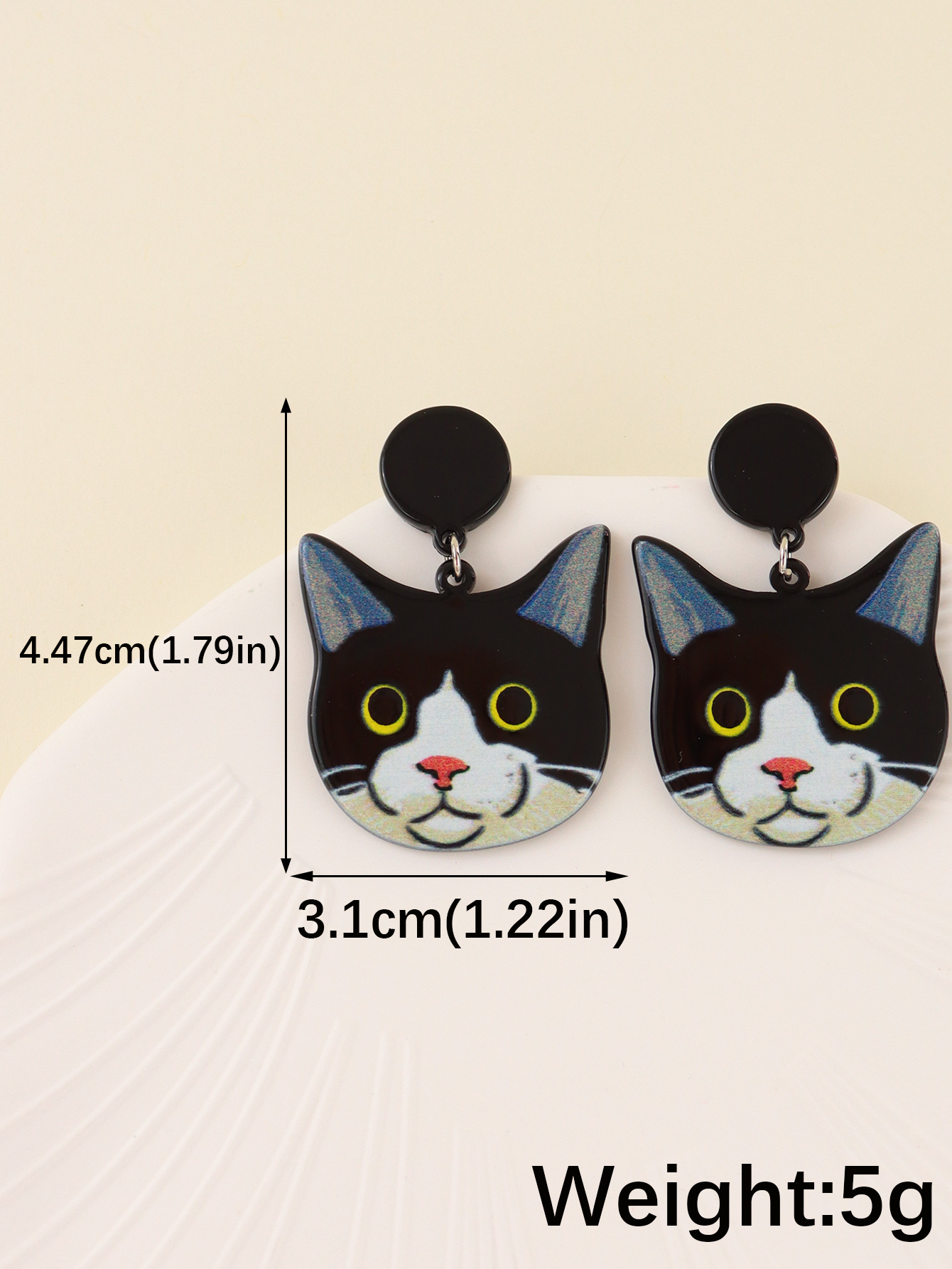 1 Pair Lady Cat Resin Drop Earrings display picture 2