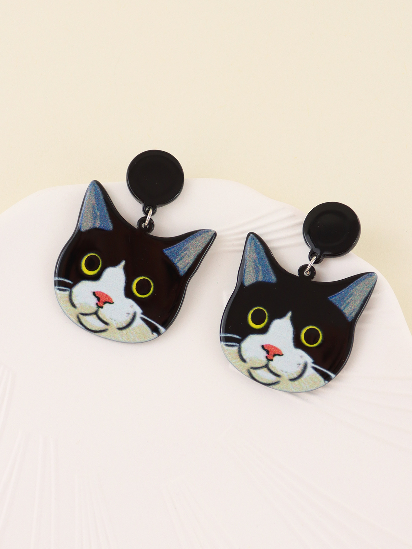 1 Pair Lady Cat Resin Drop Earrings display picture 4
