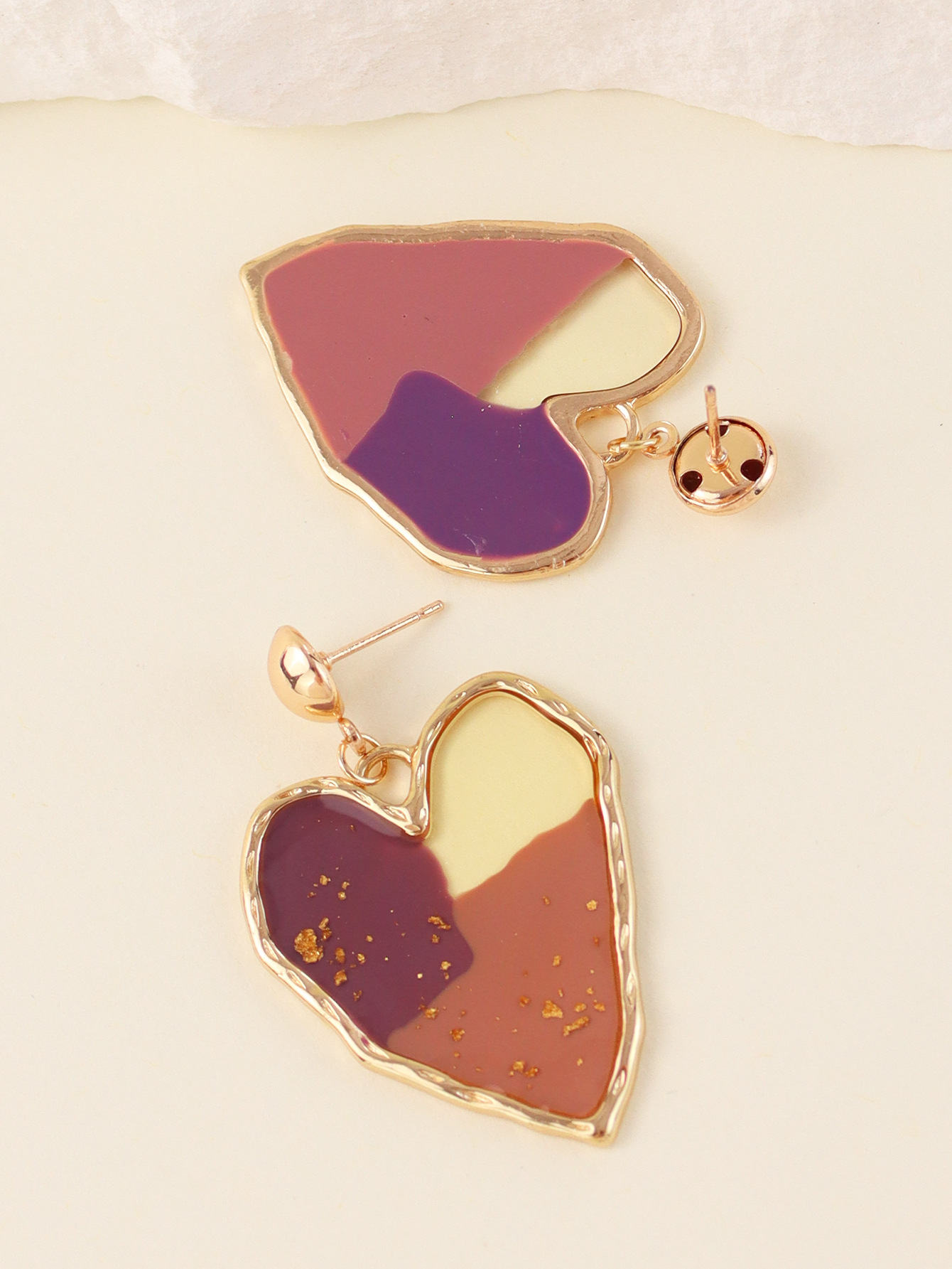 Wholesale Jewelry Lady Heart Shape Resin Drop Earrings display picture 5
