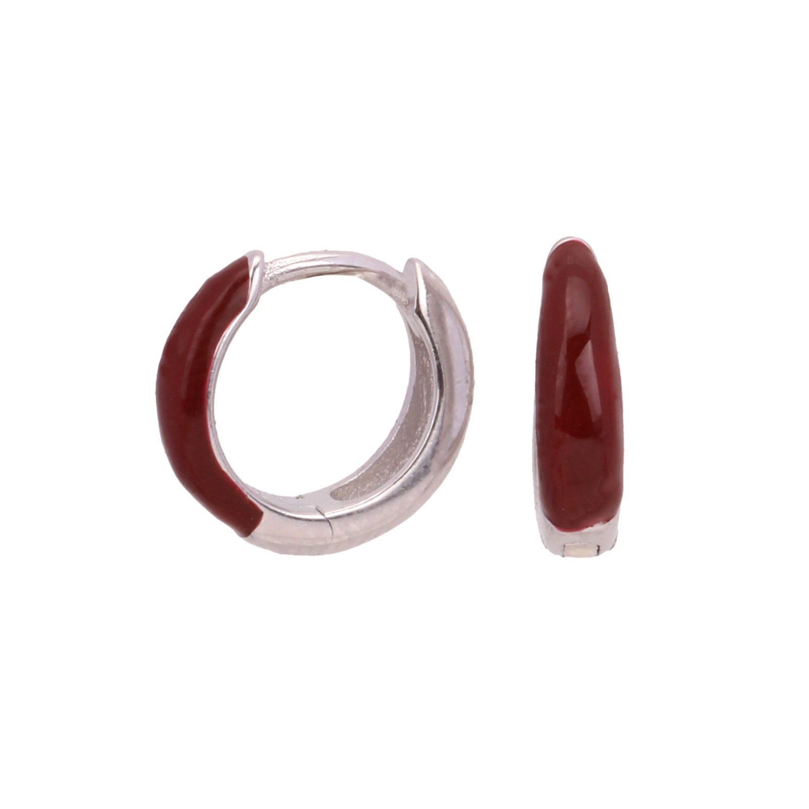 1 Pair Simple Style Round Enamel Sterling Silver Earrings display picture 8
