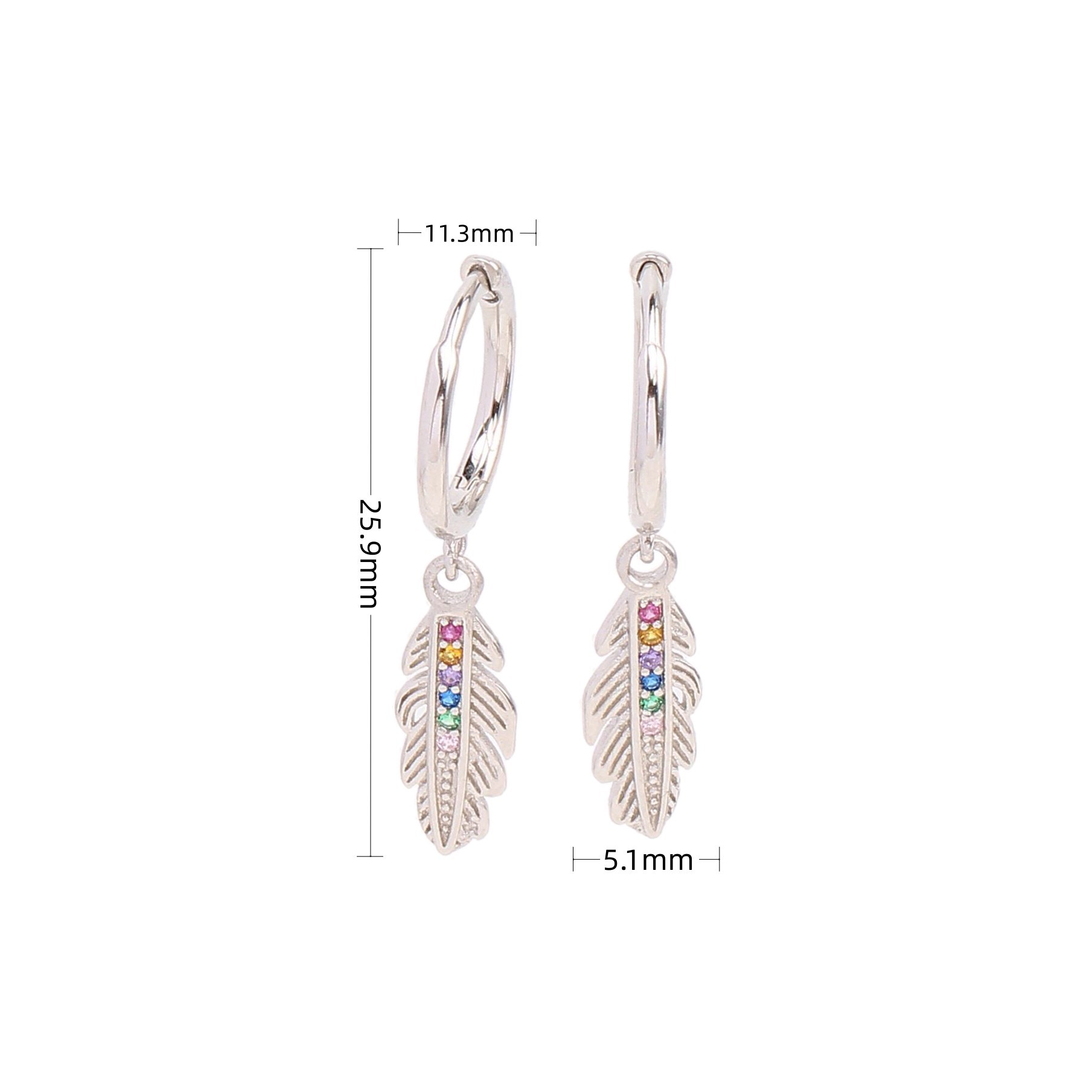 1 Pair Modern Style Leaf Plating Inlay Sterling Silver Zircon Gold Plated Earrings display picture 4