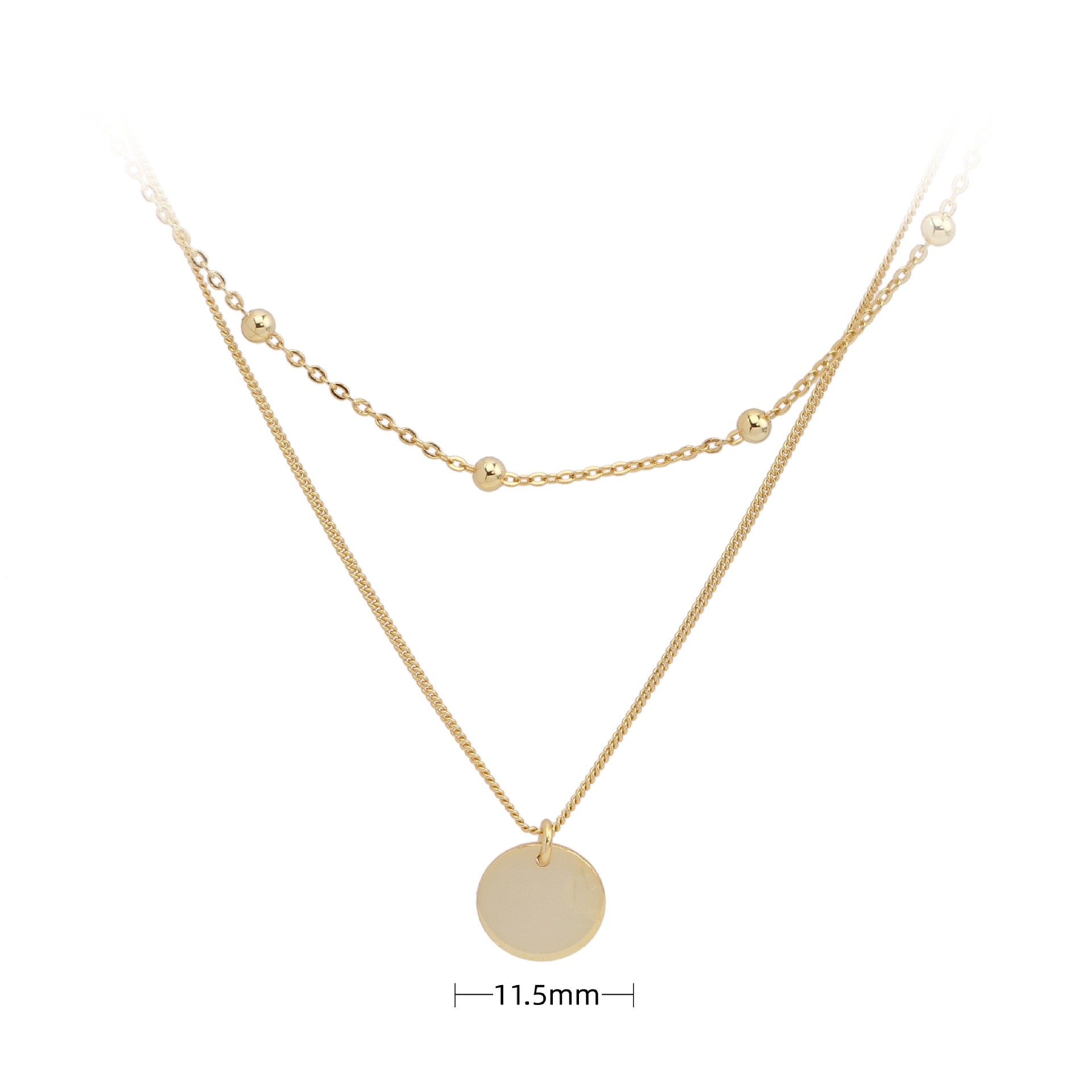 Basic Solid Color Sterling Silver Plating Gold Plated Double Layer Necklaces display picture 2