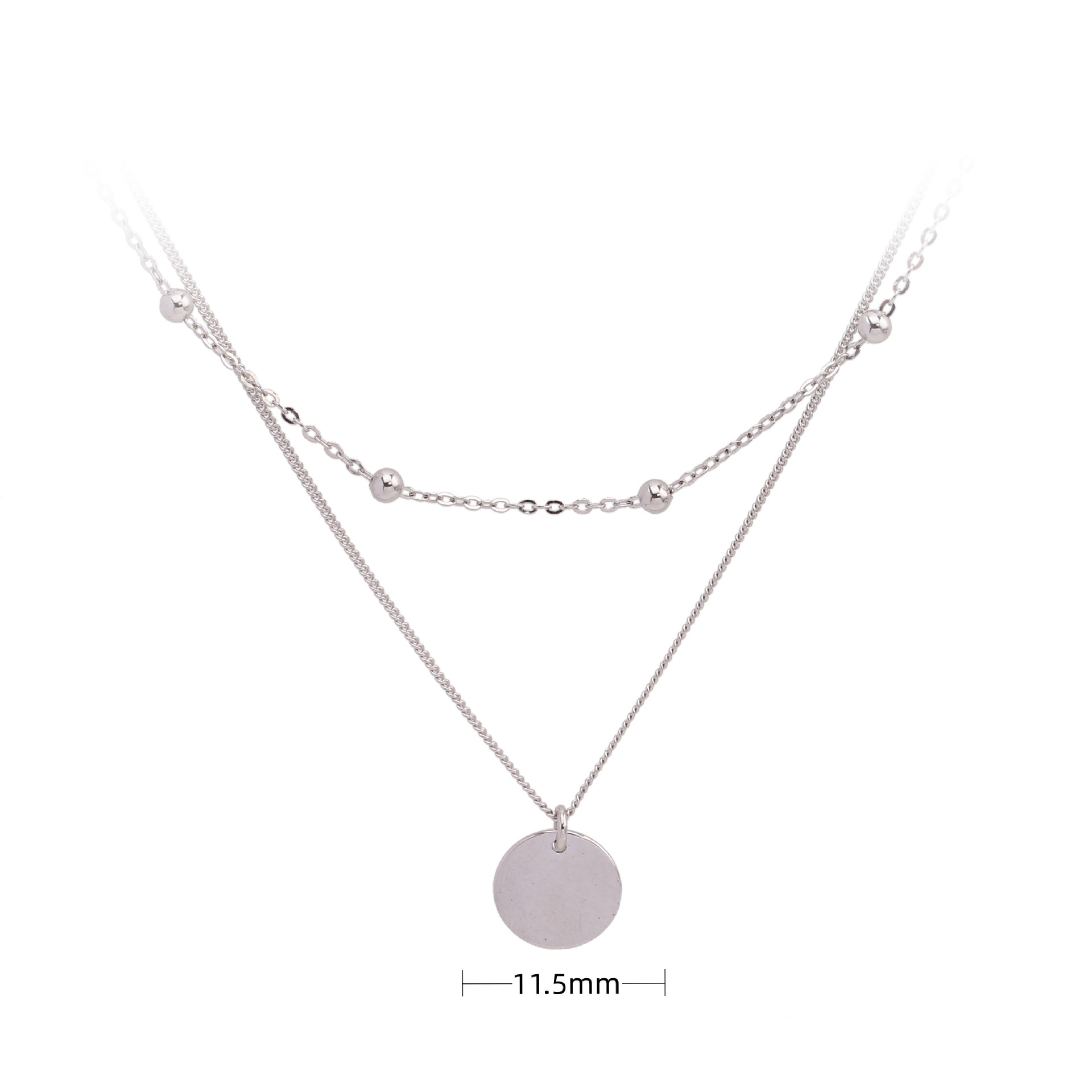 Basic Solid Color Sterling Silver Plating Gold Plated Double Layer Necklaces display picture 4