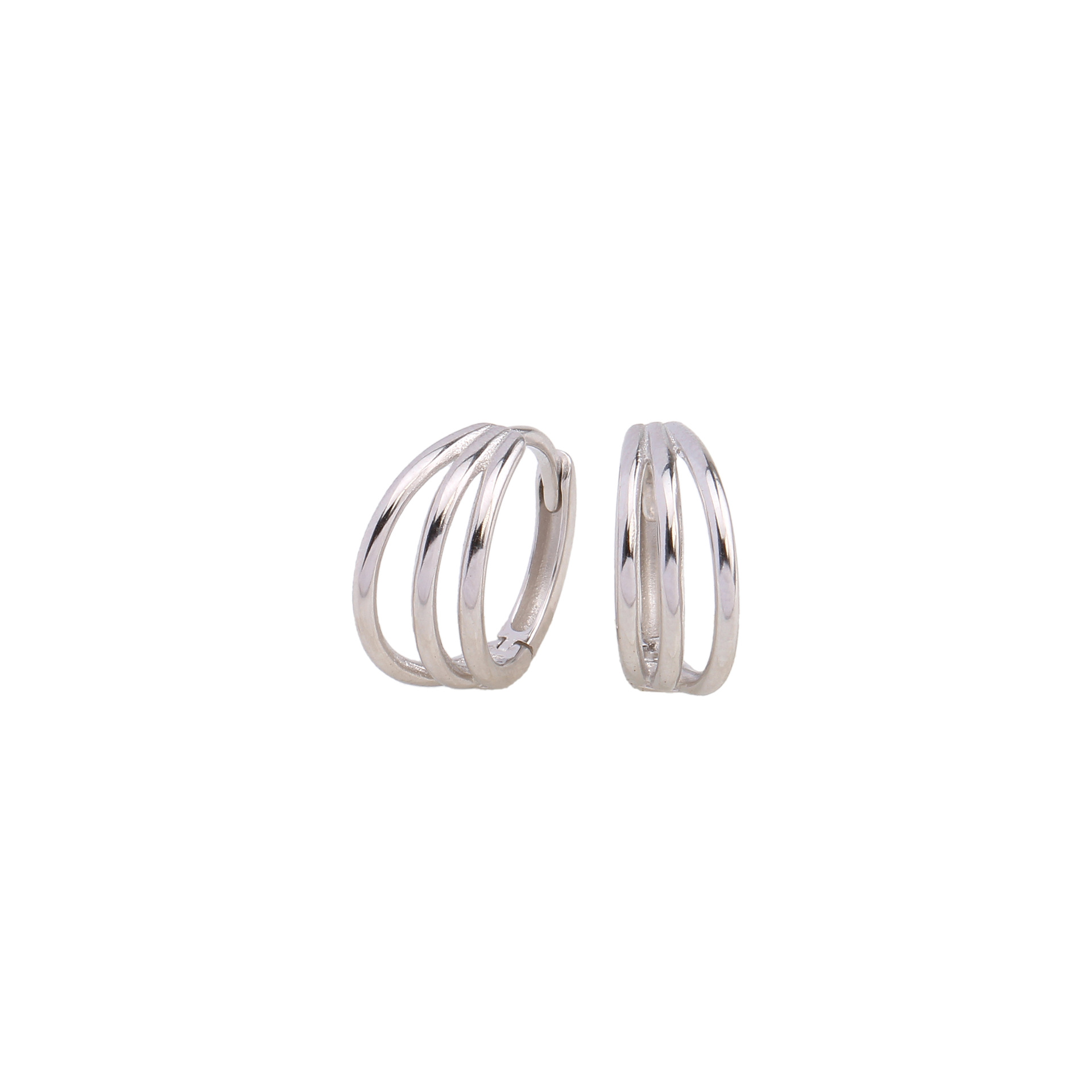 1 Pair Commute Round Plating Sterling Silver Gold Plated Earrings display picture 3