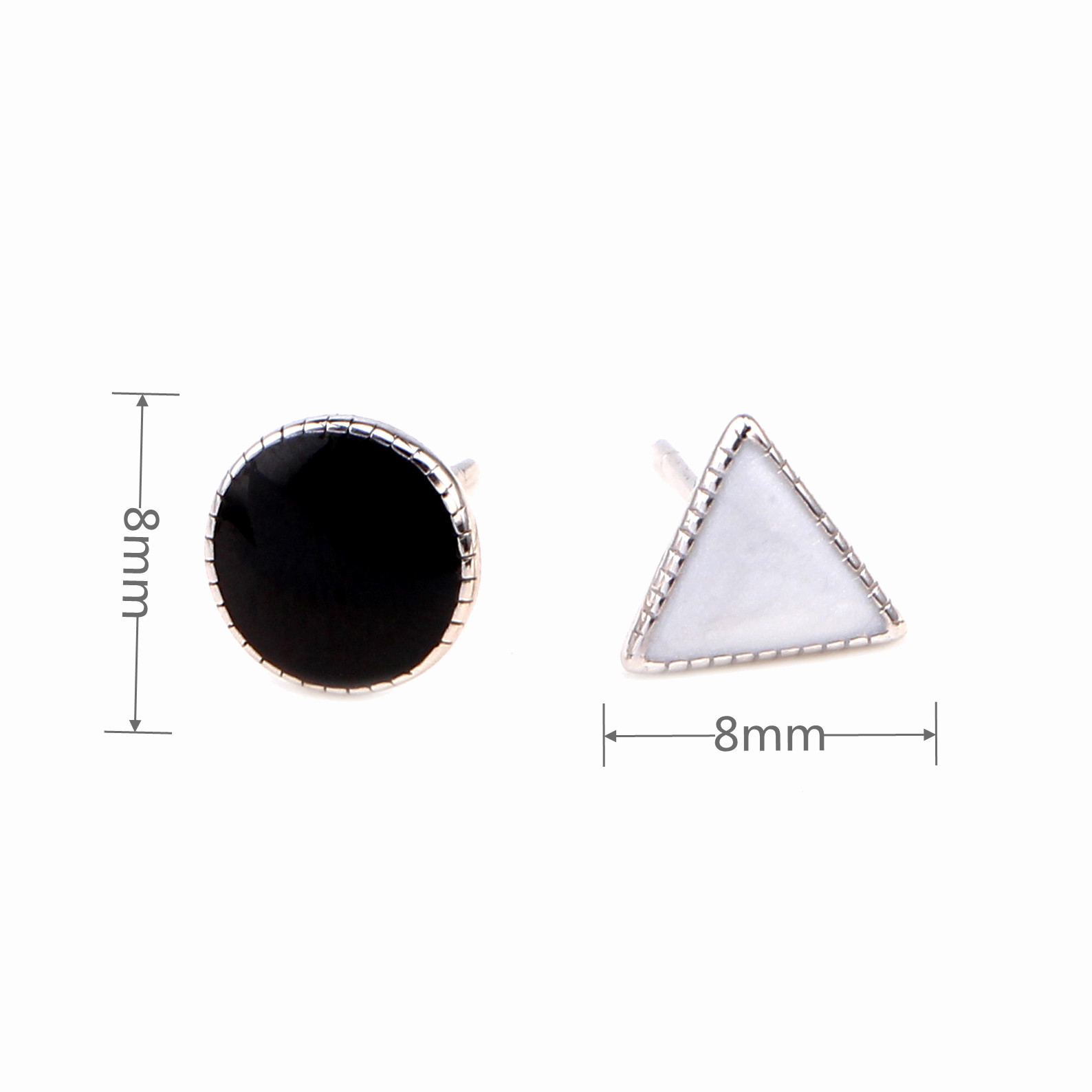 1 Pair Simple Style V Shape Round Stoving Varnish Sterling Silver Ear Studs display picture 4