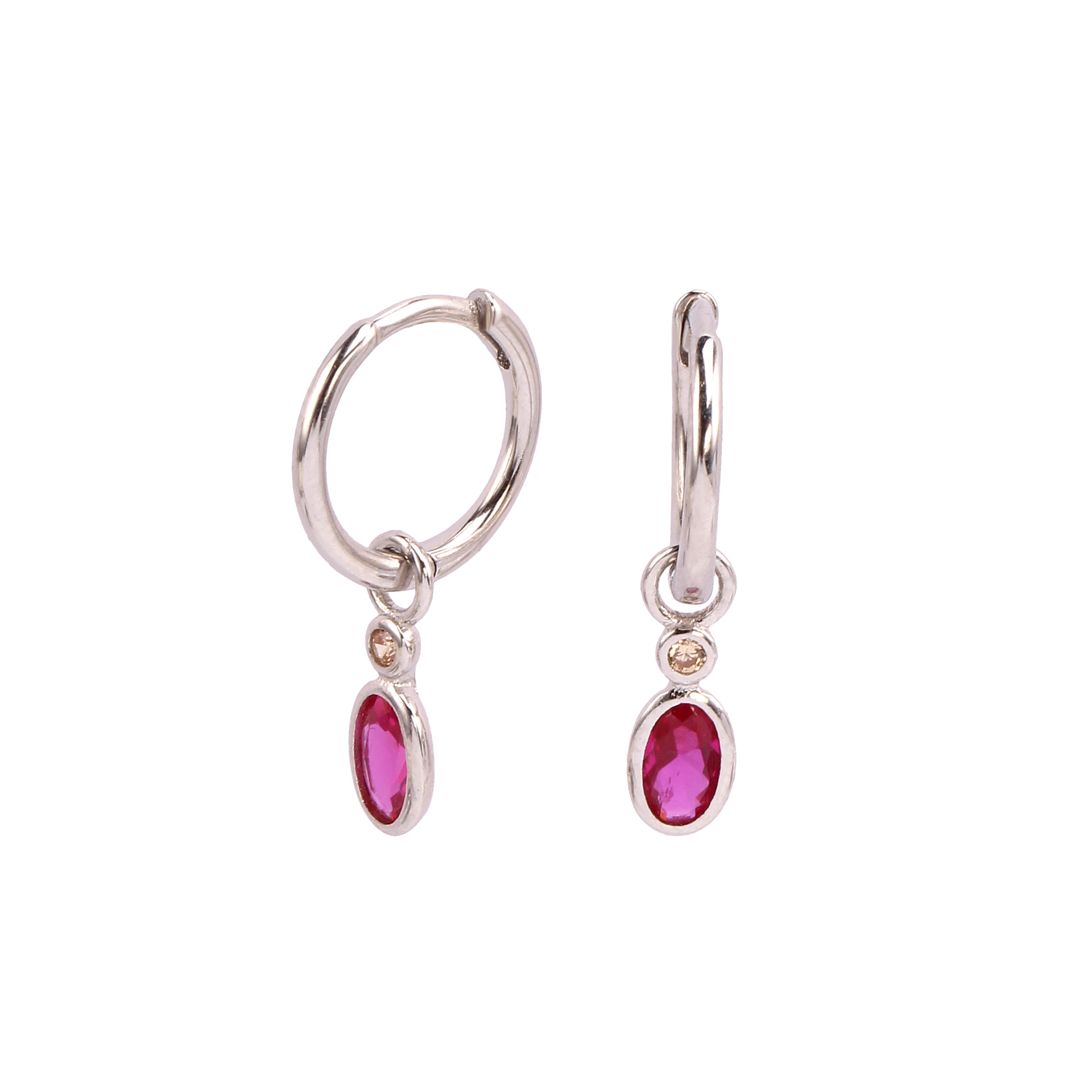 1 Pair Modern Style Water Droplets Inlay Sterling Silver Gem Earrings display picture 1