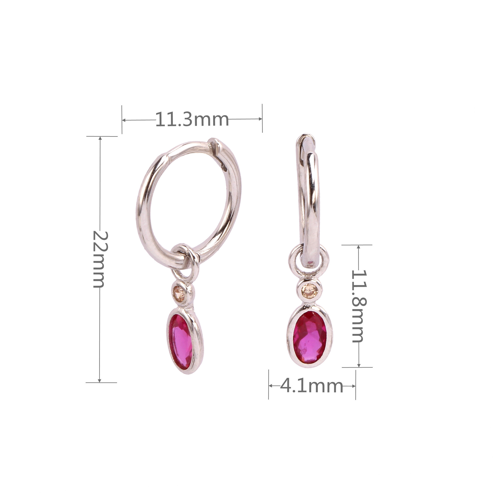1 Pair Modern Style Water Droplets Inlay Sterling Silver Gem Earrings display picture 2