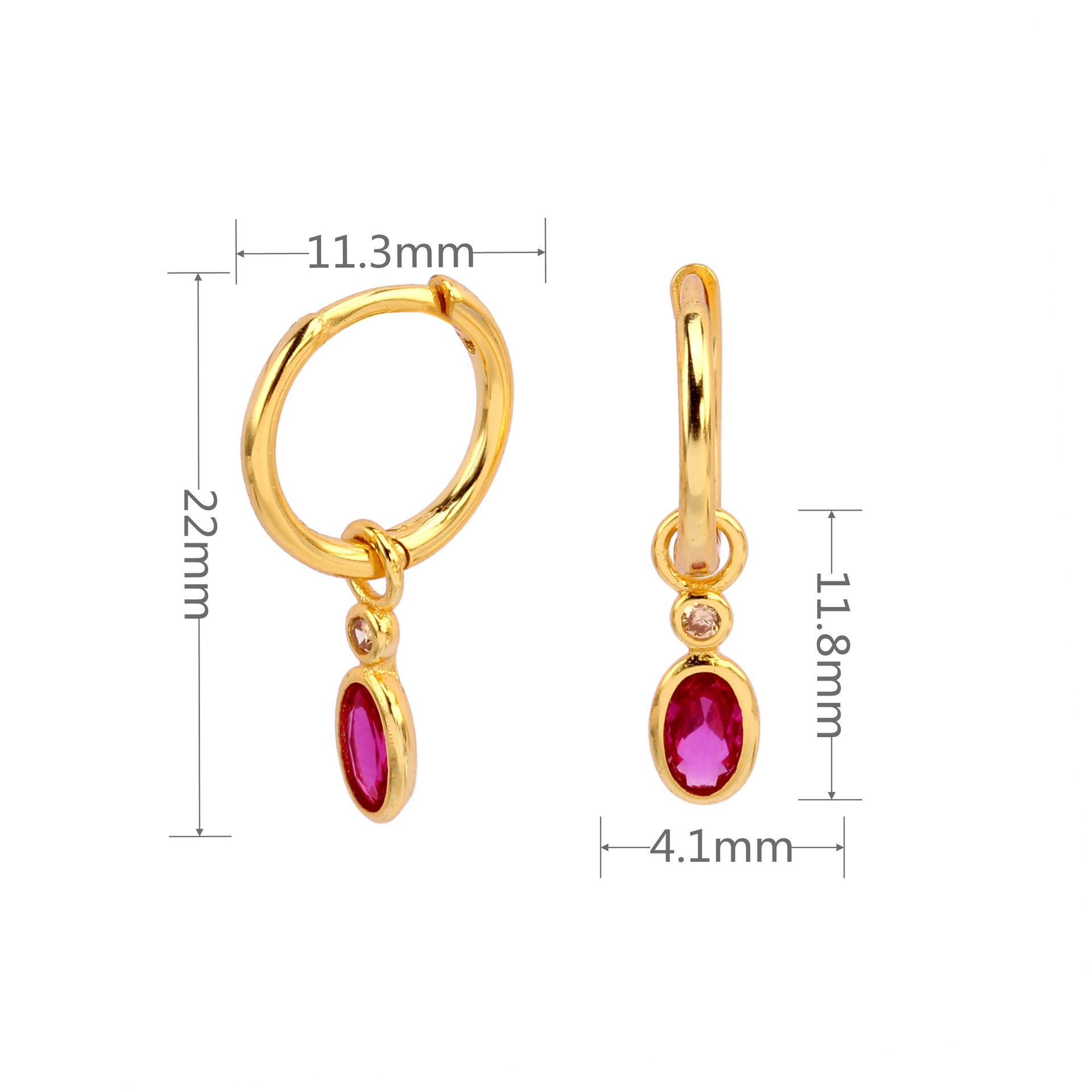 1 Pair Modern Style Water Droplets Inlay Sterling Silver Gem Earrings display picture 7