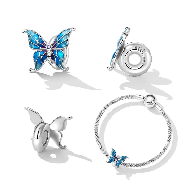 Casual Animal Sun Butterfly Sterling Silver Beaded Inlay Zircon Jewelry Accessories display picture 14
