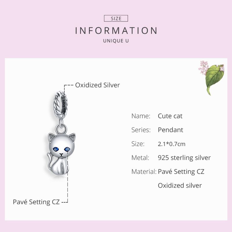 Casual Paw Print Cat Sterling Silver Beaded Inlay Zircon Jewelry Accessories display picture 2