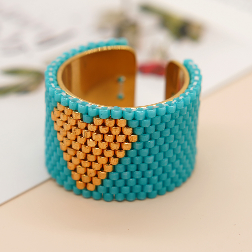 Novelty Heart Shape Seed Bead Beaded Knitting Unisex Rings display picture 8