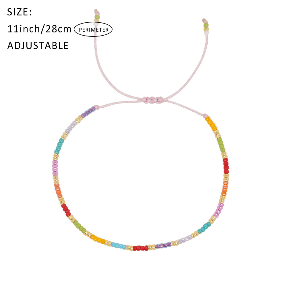 Bohemian Solid Color Seed Bead Wholesale Drawstring Bracelets display picture 5