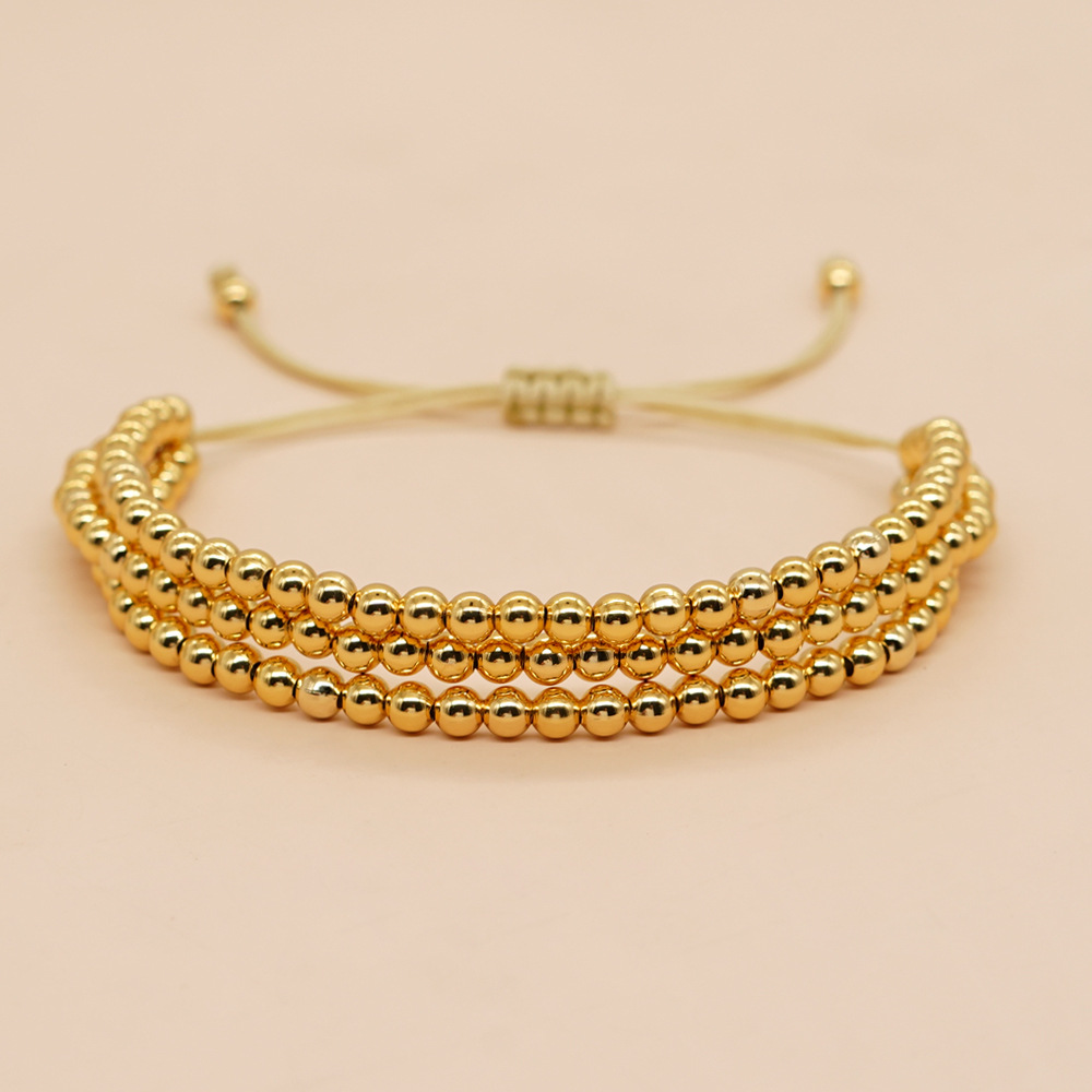 Casual Simple Style Round Alloy Beaded Knitting Women's Bracelets display picture 1