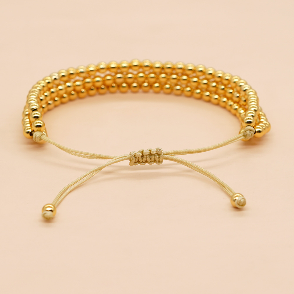 Casual Simple Style Round Alloy Beaded Knitting Women's Bracelets display picture 4