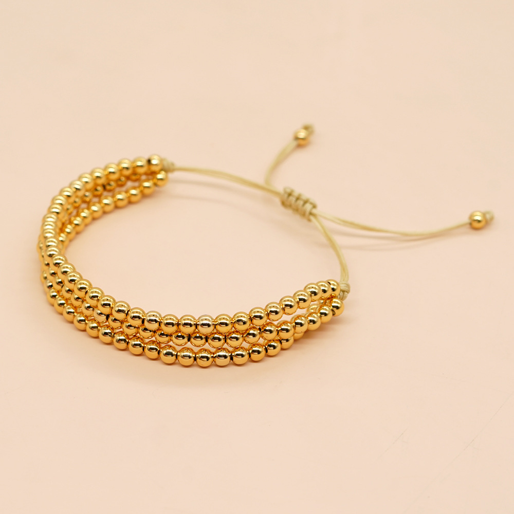 Casual Simple Style Round Alloy Beaded Knitting Women's Bracelets display picture 5