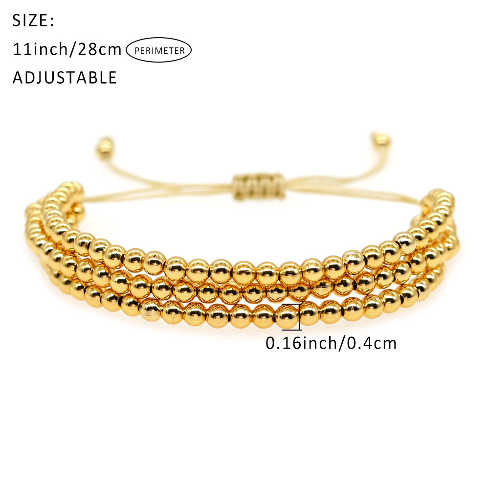 Casual Simple Style Round Alloy Beaded Knitting Women's Bracelets display picture 6