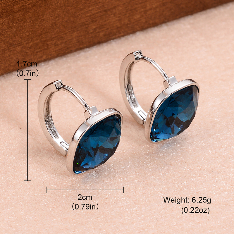 1 Pair Ig Style Simple Style Square Plating Inlay Copper Artificial Crystal Earrings display picture 1