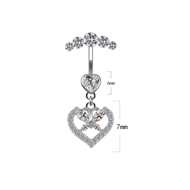 Cute Queen Bridal Four Leaf Clover Star Heart Shape Copper White Gold Plated Gold Plated Rhinestones Belly Ring In Bulk display picture 21
