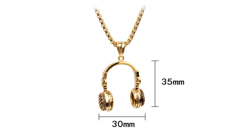 Hip-hop Punk Headset Titanium Steel Plating Men's Pendant Necklace display picture 41