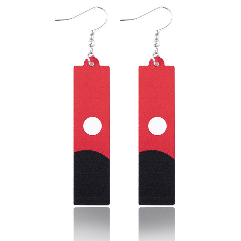 1 Pair Cartoon Style Color Block Arylic Drop Earrings Ear Cuffs display picture 3