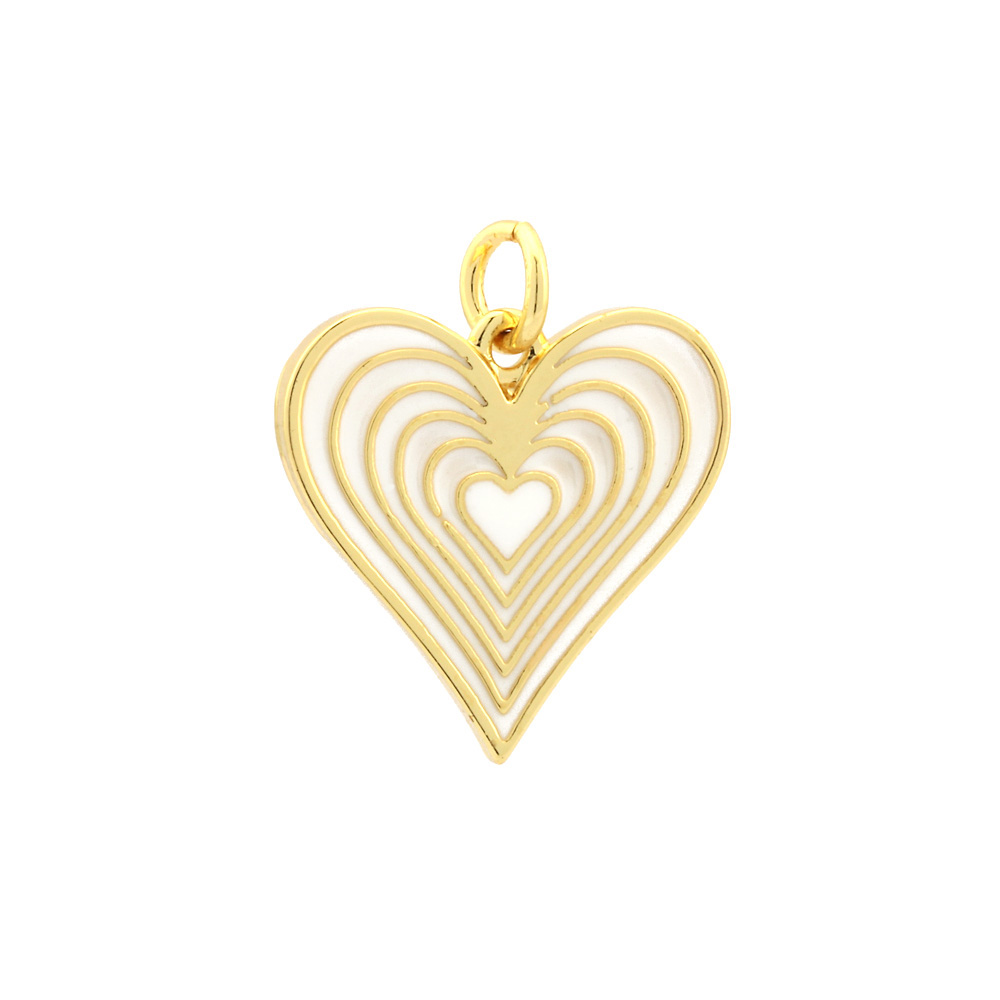Ig Style Sweet Heart Shape Copper Enamel Plating 18k Gold Plated Jewelry Accessories display picture 5